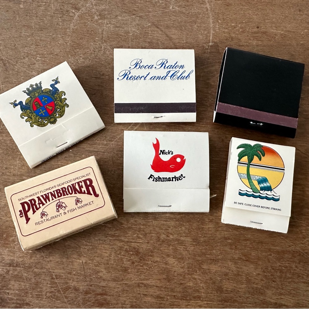 Set Of Florida Matchbooks/Matches Vintage Boca Raton, Orlando, Fort Myers